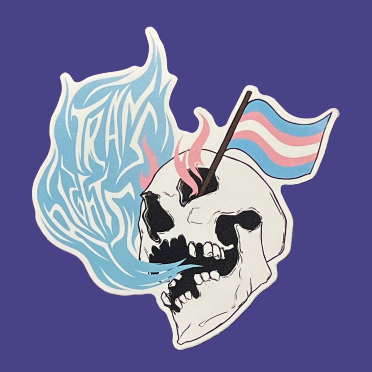 Trans Rights Skull Sticker