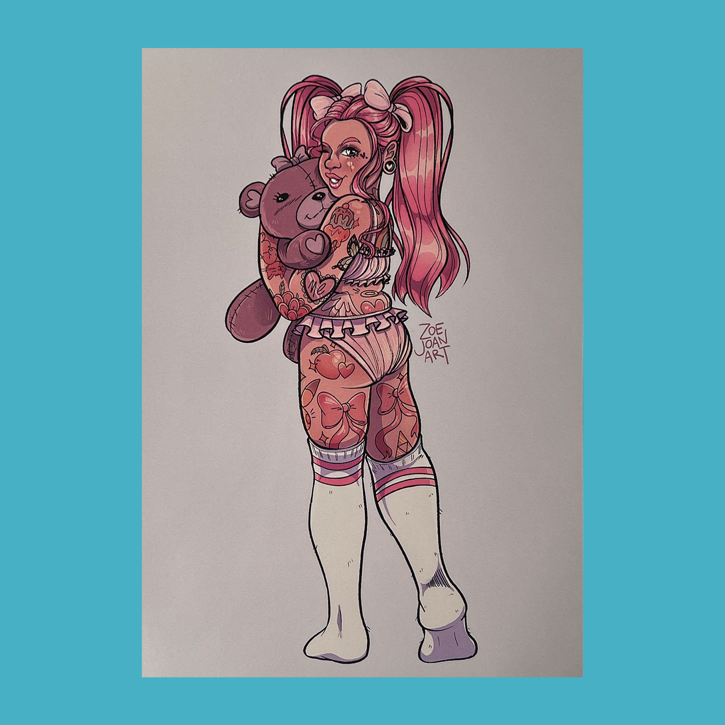 Tattoo Pinup Print - Kawaii