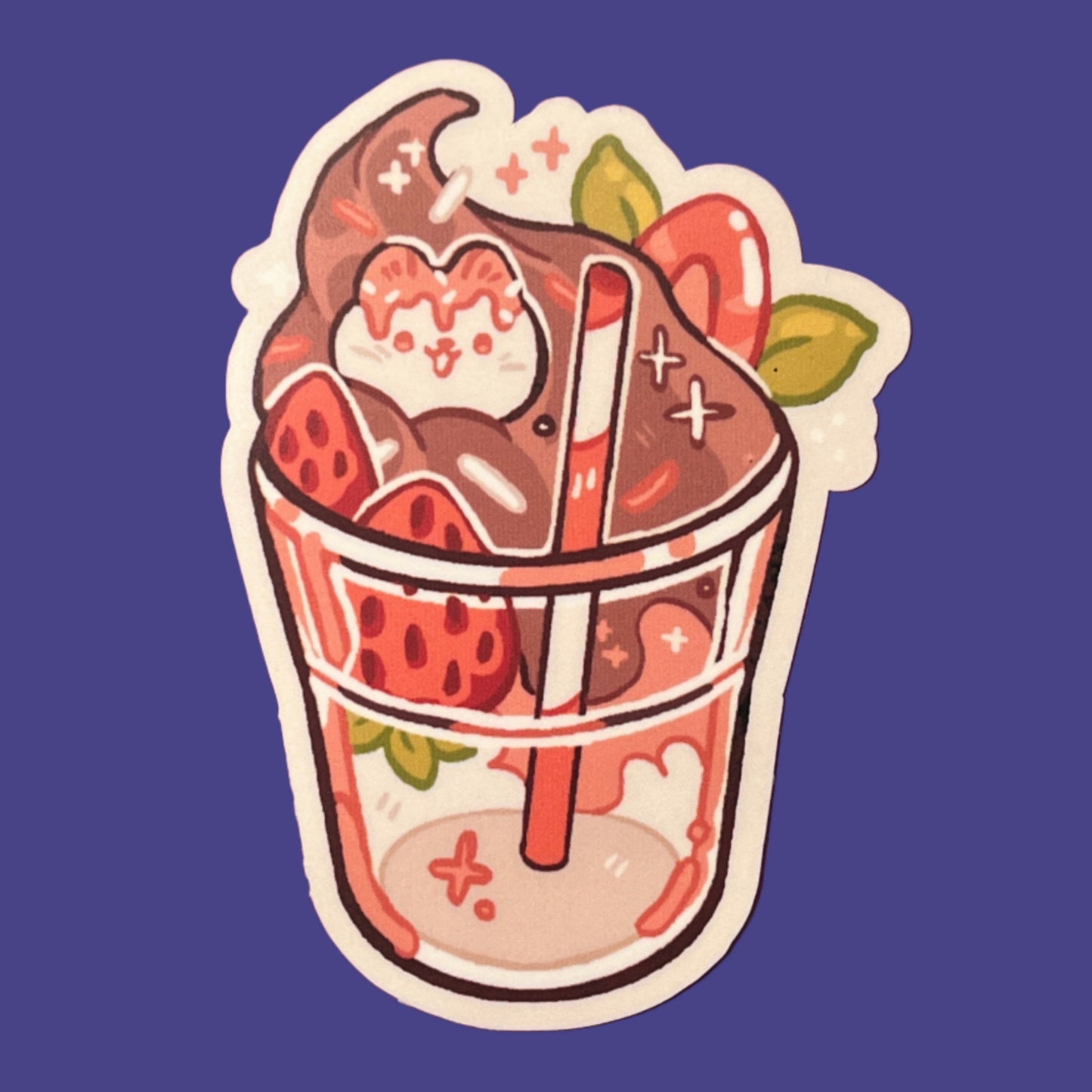 Sundae Cat Sticker