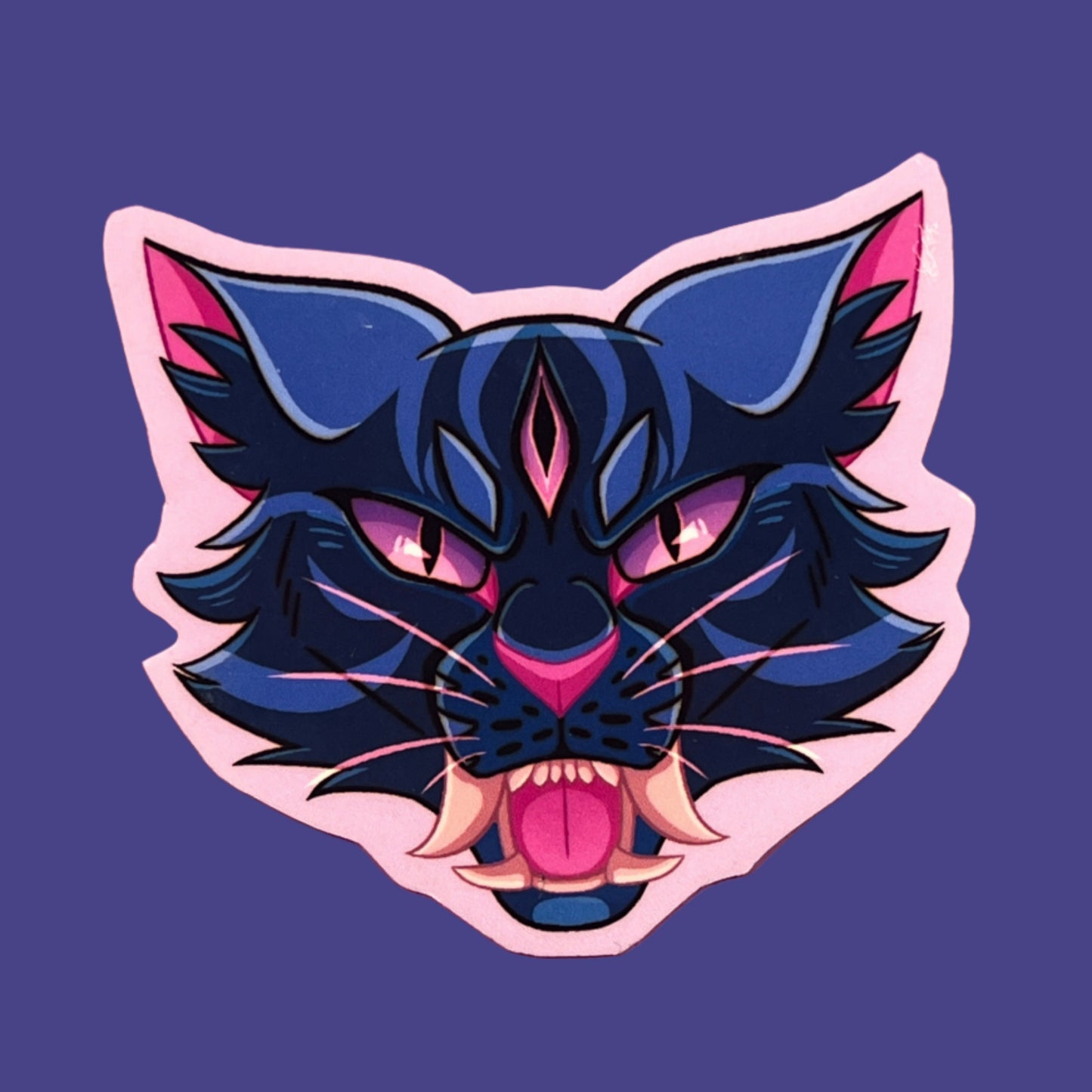 Purple Cat Sticker